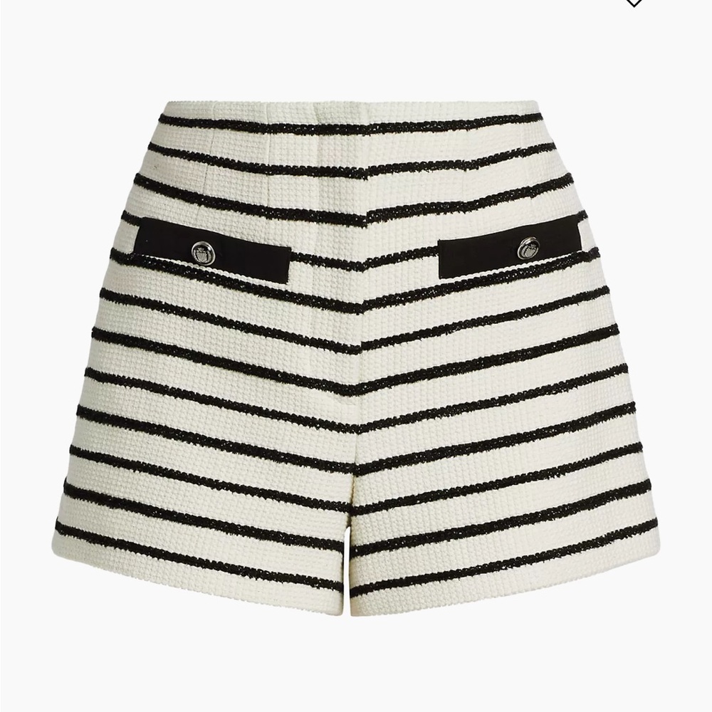 High Waist Black and White Striped Shorts